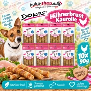 Dokas Hühnerbrust Kaurolle 10x 90 g - UVP 23,90 EUR