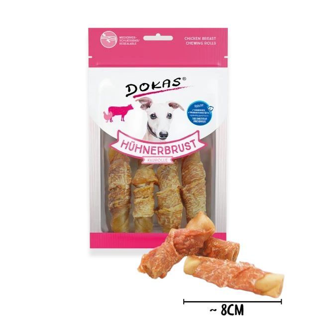 Dokas Hühnerbrust Kaurolle 10x 90 g - UVP 23,90 EUR Dokas Hühnerbrust Kaurolle 10x 90 g - UVP 23,90 EUR