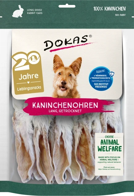 Dokas Kaninchen-Ohren mit Fell (lang) 7x 180 g Dokas Kaninchen-Ohren mit Fell (lang) 7x 180 g