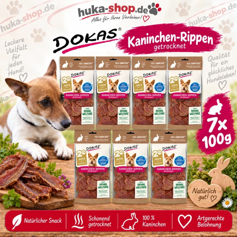 Dokas Kaninchen-Rücken 7x 120 g - UVP 30,03 EUR Dokas Kaninchen-Rücken 7x 120 g - UVP 30,03 EUR