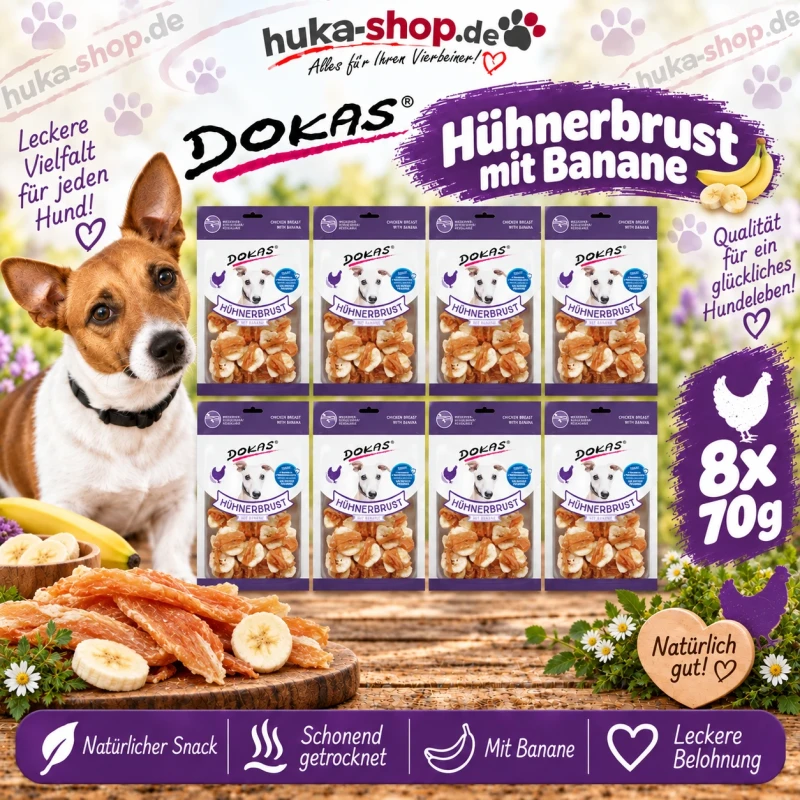 Dokas Hühnerbrust mit Banane 8x 70 g - UVP 19,90 EUR