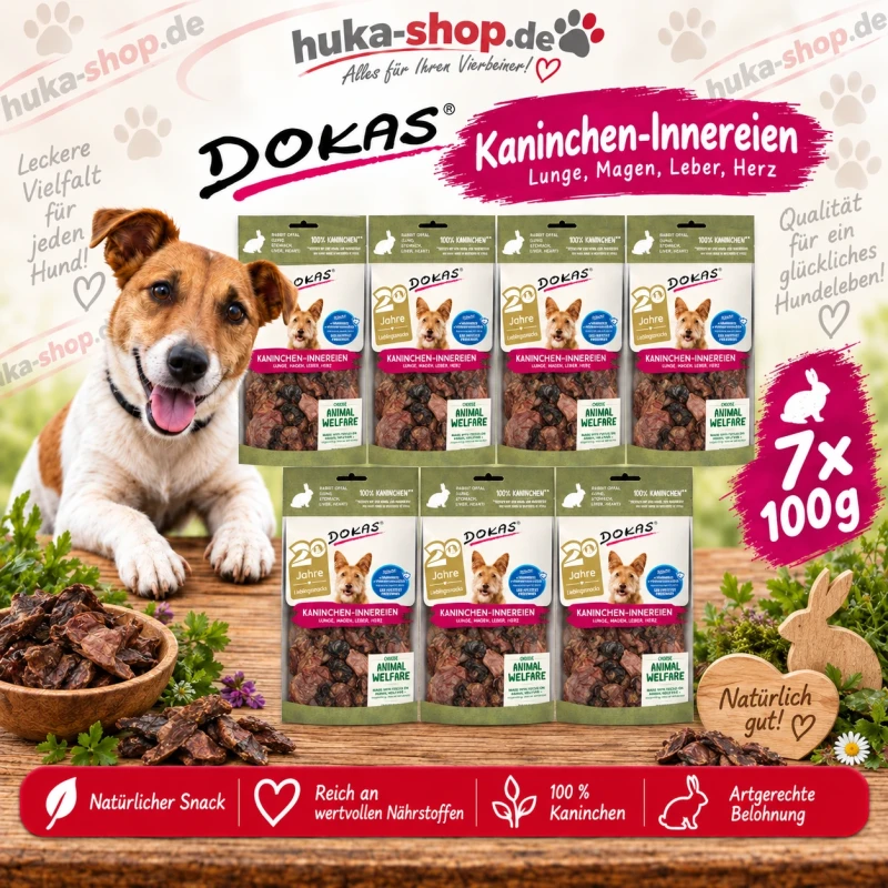 Dokas Kaninchen-Innereien 7x 100 g - UVP 20,93 EUR Dokas Kaninchen-Innereien 7x 100 g - UVP 20,93 EUR