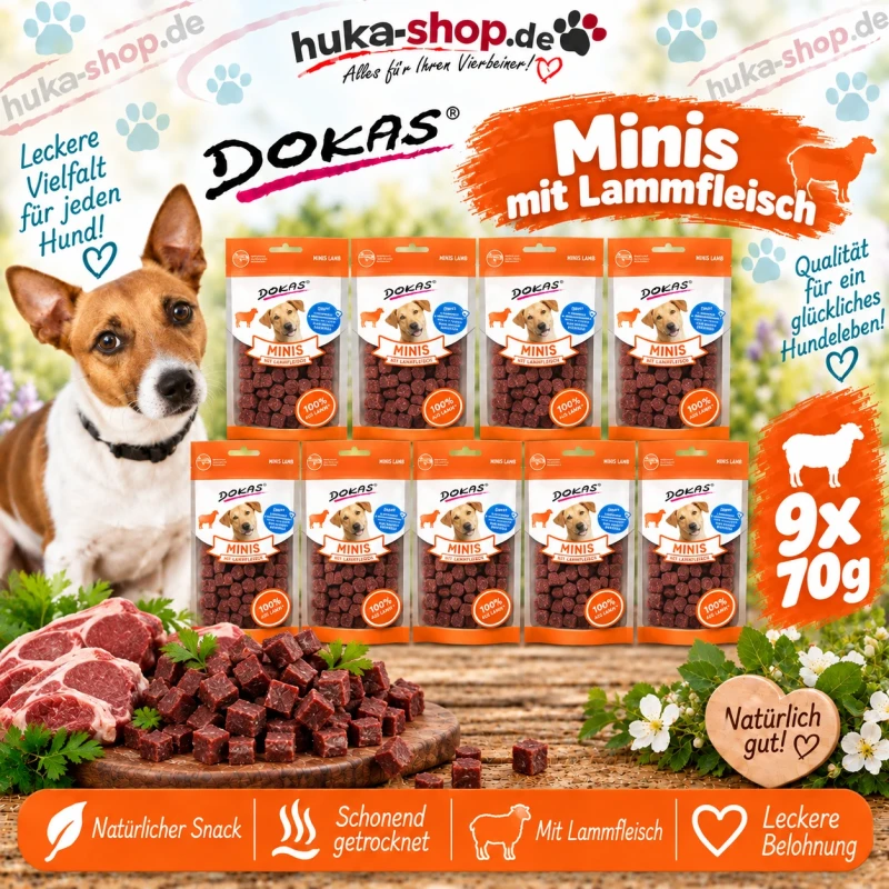 Dokas Minis mit Lammfleisch 9x 70 g - UVP 21,20 EUR