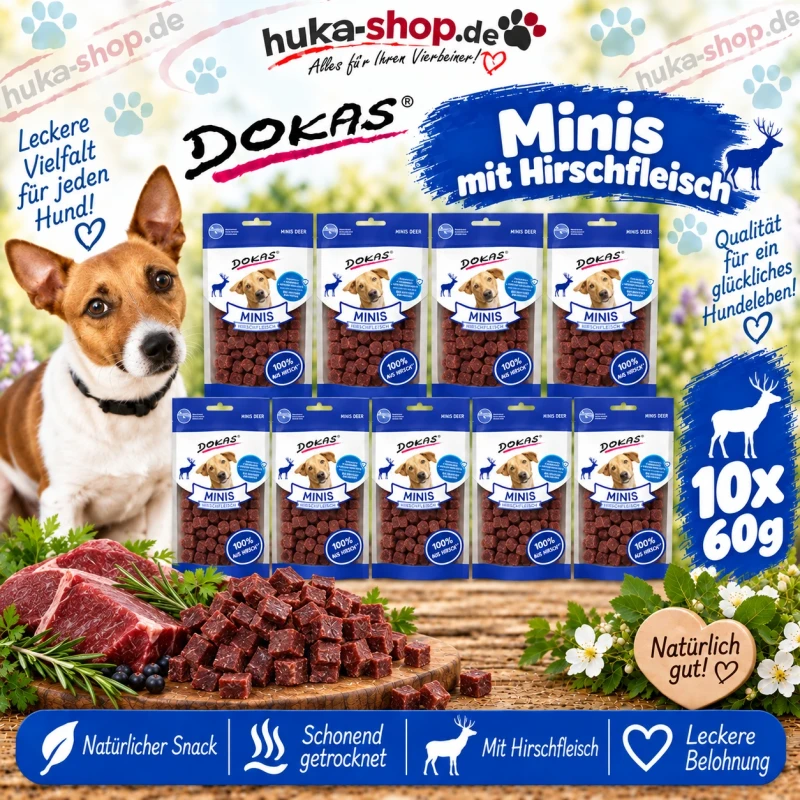 Dokas Minis mit Hirschfleisch 10x 60 g - UVP 22,90 EUR