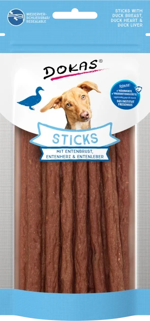 Dokas Sticks mit Entenbrust, Entenherz & Entenleber 12x 60 g