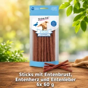 Dokas Sticks mit Entenbrust, Entenherz und Entenleber  6 Packungen x 60 g
