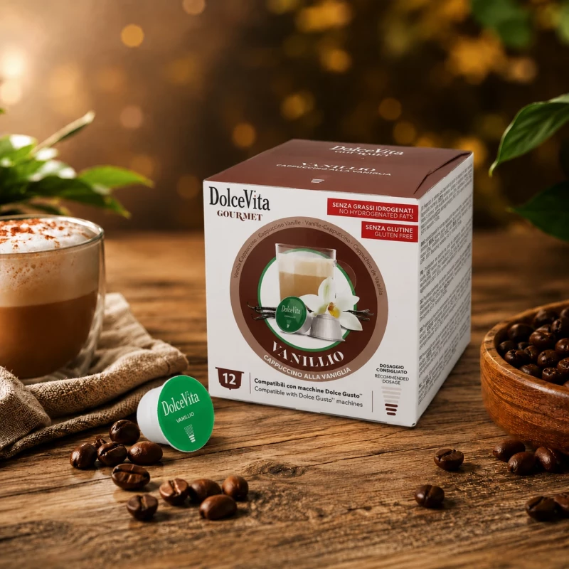 Dolce Vita Vanillio - Vanille-Cappuccino 12 Kapseln für Dolce Gusto