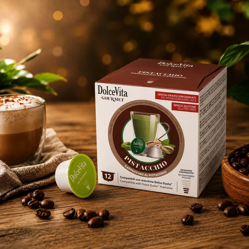 Dolce Vita Pistazie Cappuccino 12 Kapseln für Dolce Gusto