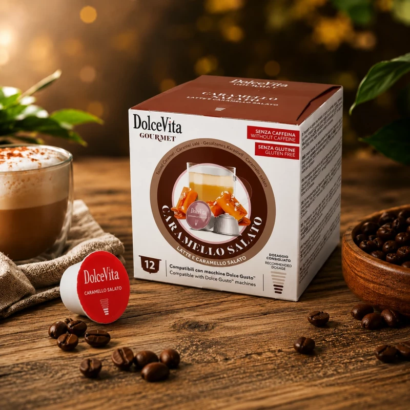 Dolce Vita Gesalzener Karamell 12 Kapseln für Dolce Gusto
