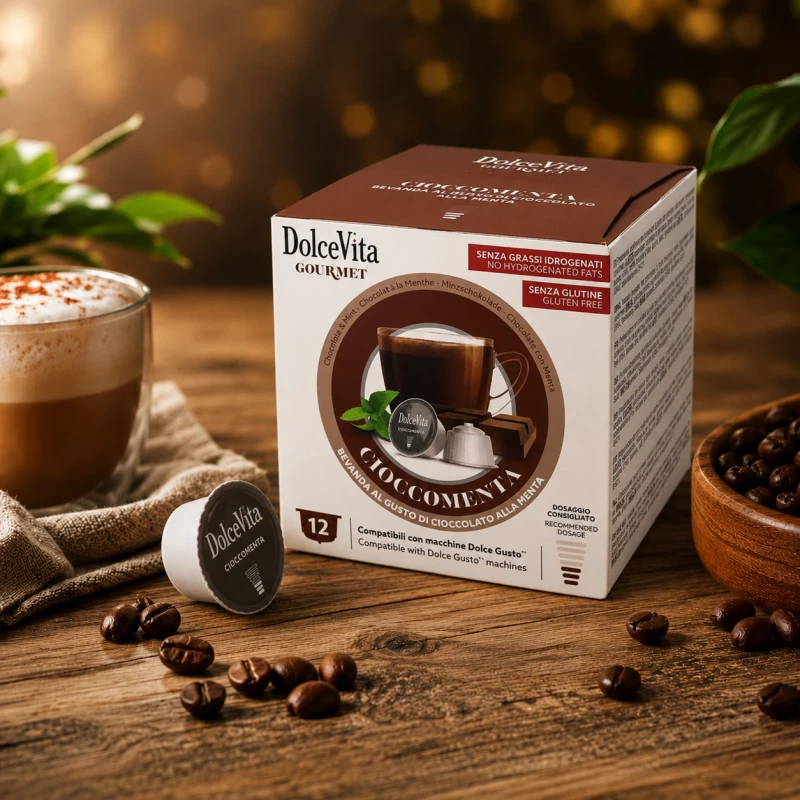 Dolce Vita Cioccomenta - Minzschokolade 12 Kapseln für Dolce Gusto Dolce Vita Cioccomenta - Minzschokolade 12 Kapseln für Dolce Gusto