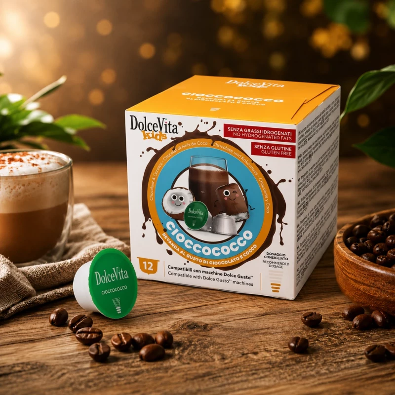 Dolce Vita Ciocco Cocco - Schoko-Kokosnuss 12 Kapseln für Dolce Gusto Dolce Vita Ciocco Cocco - Schoko-Kokosnuss 12 Kapseln für Dolce Gusto