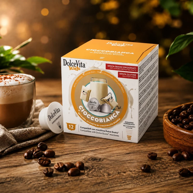 Dolce Vita Cioccobianca - Weiße heiße Schokolade 12 Kapseln für Dolce Gusto