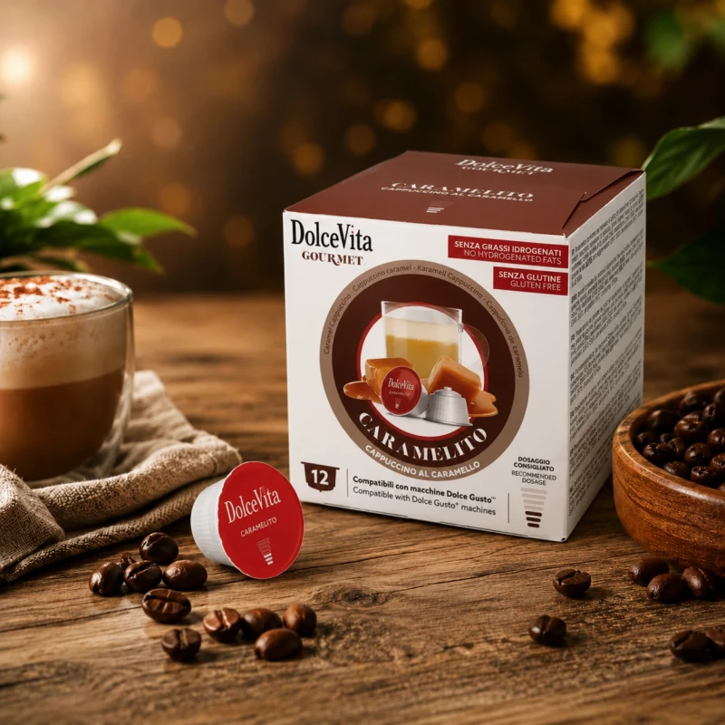 Dolce Vita Caramelito - Karamell Cappuccino 12 Kapseln für Dolce Gusto Dolce Vita Caramelito - Karamell Cappuccino 12 Kapseln für Dolce Gusto