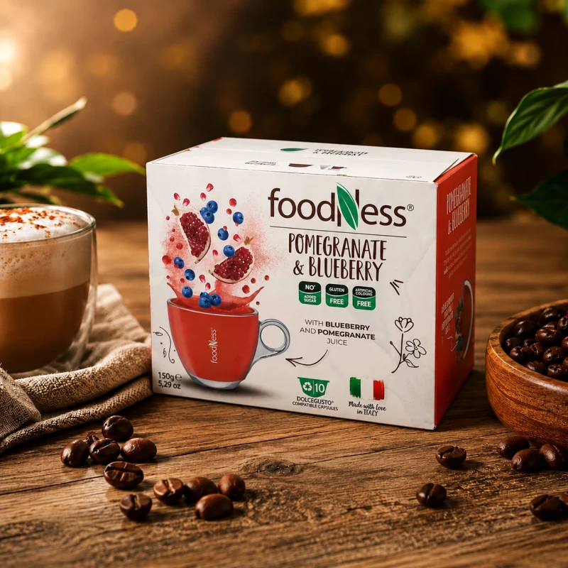 Foodness Granatapfel & Blaubeere Tee 10 Kapseln für Dolce Gusto Foodness Granatapfel & Blaubeere Tee 10 Kapseln für Dolce Gusto