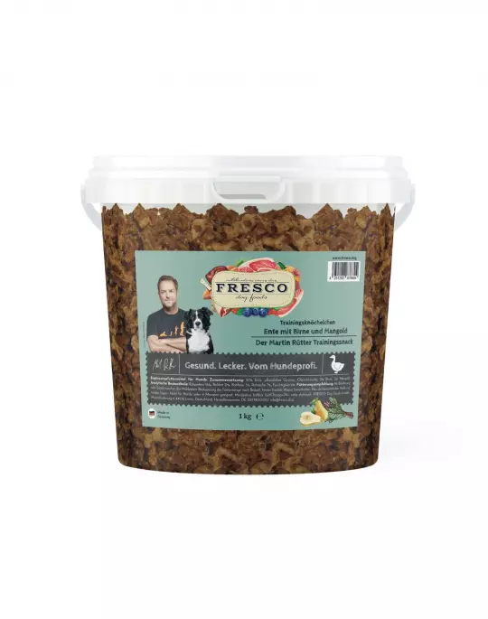 Martin Rütter Trainingsknöchelchen Ente mit Birne und Mangold 1kg im Eimer