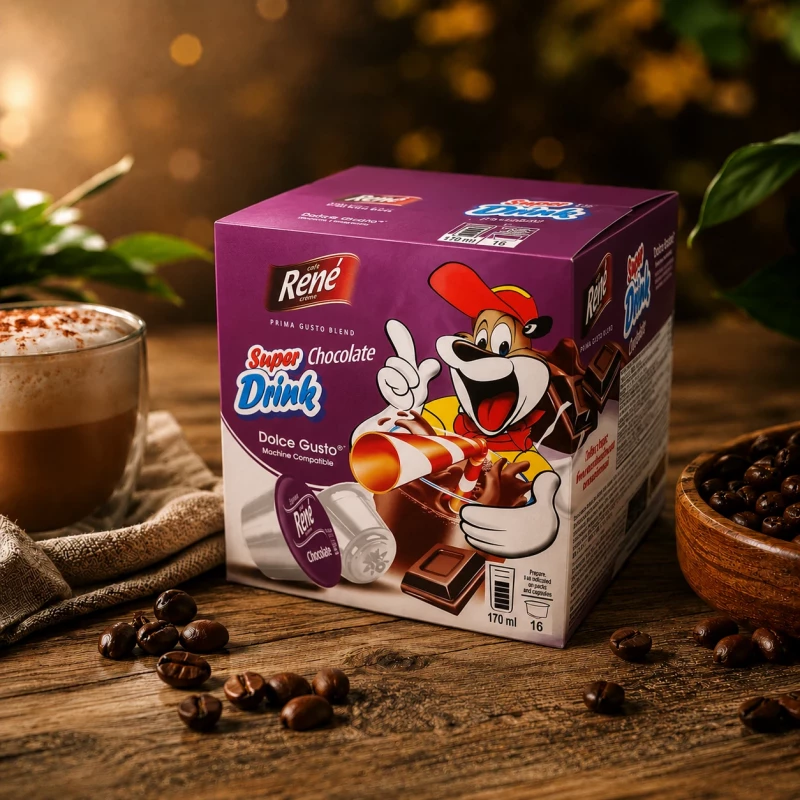Café René Super Chocolate Drink 16 Kapseln für Dolce Gusto Café René Super Chocolate Drink 16 Kapseln für Dolce Gusto