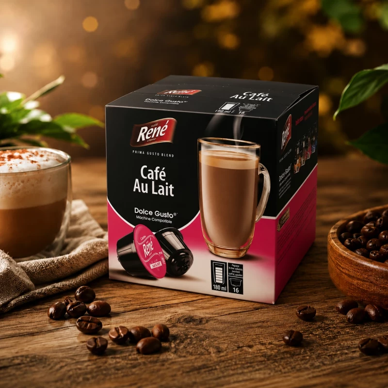 Café René Café au Lait 16 Kapseln für Dolce Gusto Café René Café au Lait 16 Kapseln für Dolce Gusto